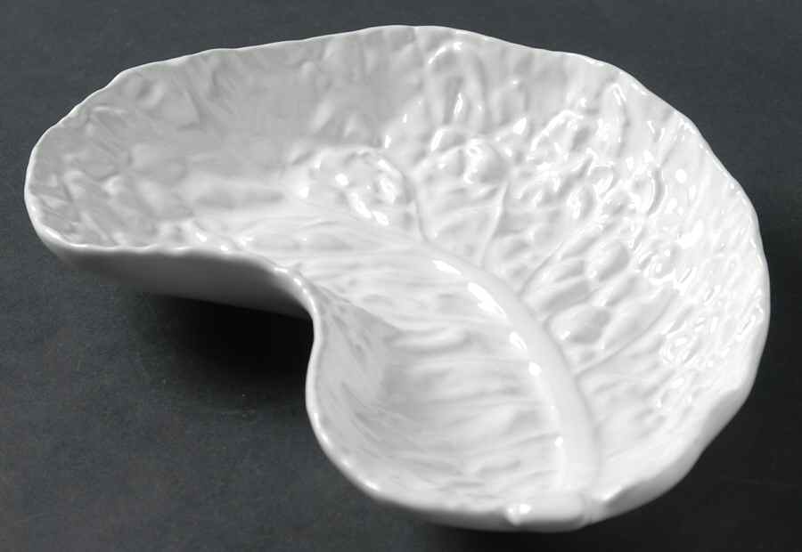 Cabbage White Crescent Salad Plate by Bordallo Pinheiro-1