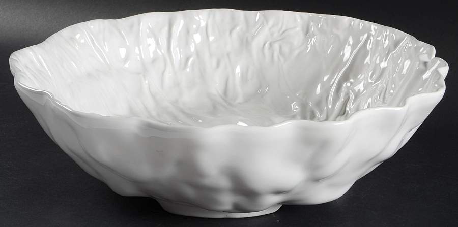 Cabbage White 12" Large Salad Serving Bowl by Bordallo Pinheiro-1