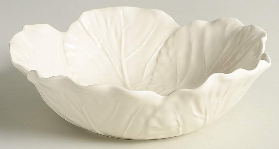 Cabbage White 9" Round Vegetable Bowl by Bordallo Pinheiro-1