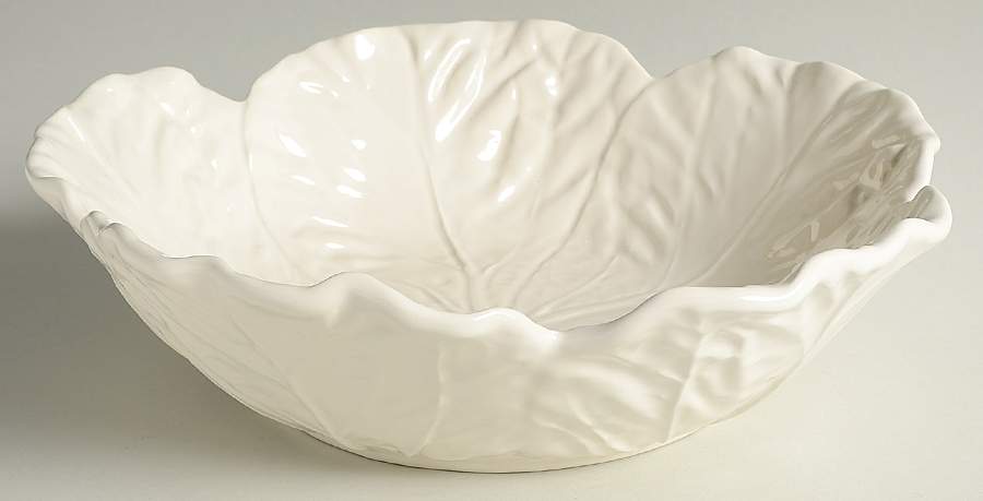 Cabbage White 11" Round Vegetable Bowl by Bordallo Pinheiro-1