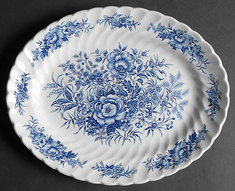 Beacon Hill Blue 12" Oval Serving Platter by British Anchor-1