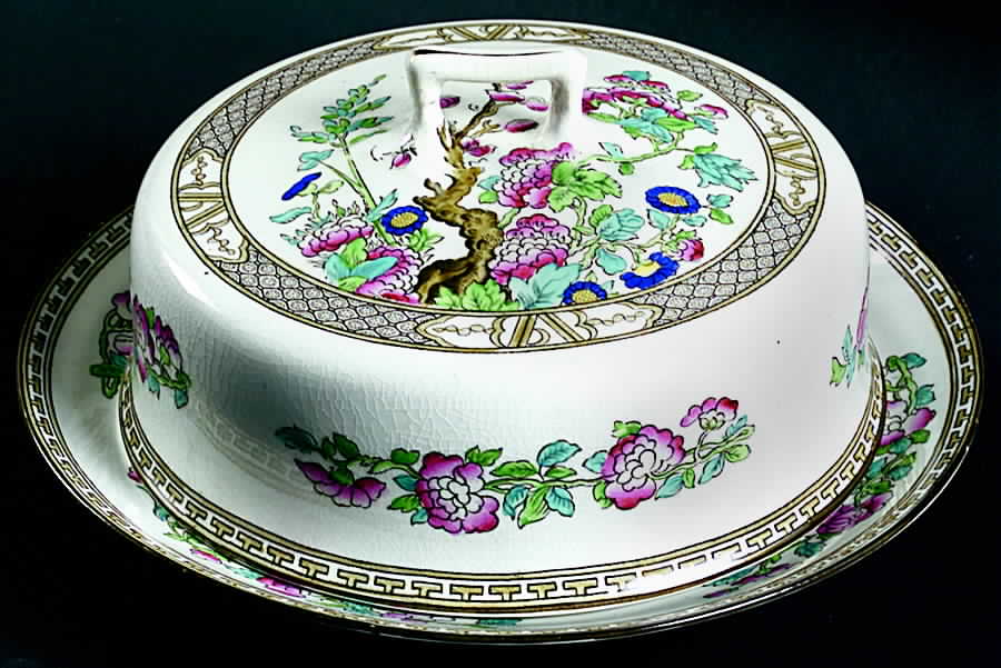 Indian Tree Muffin Dish & Lid by Bridgwood & Son-1