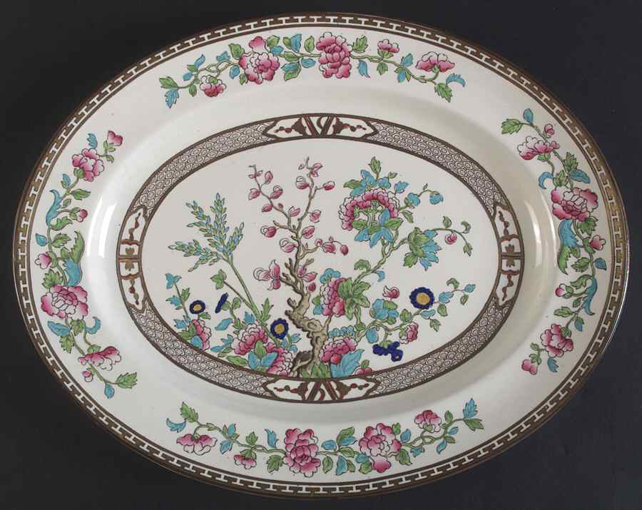 Indian Tree 14" Oval Serving Platter by Bridgwood & Son-1