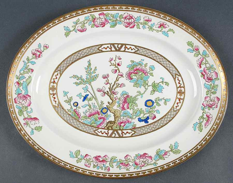 Indian Tree 12" Oval Serving Platter by Bridgwood & Son-1