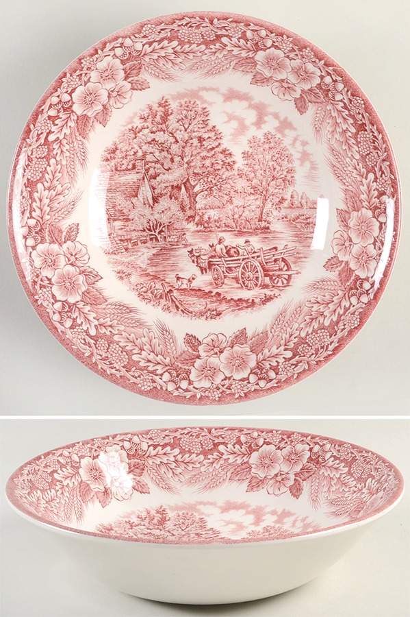 The Constable Series Red 8" Round Vegetable Bowl by Broadhurst-1