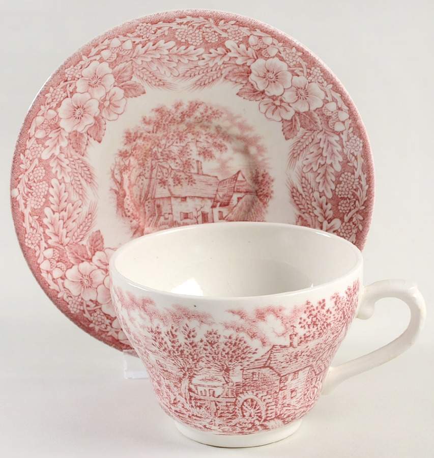 The Constable Series Red Flat Cup & Saucer Set by Broadhurst-1