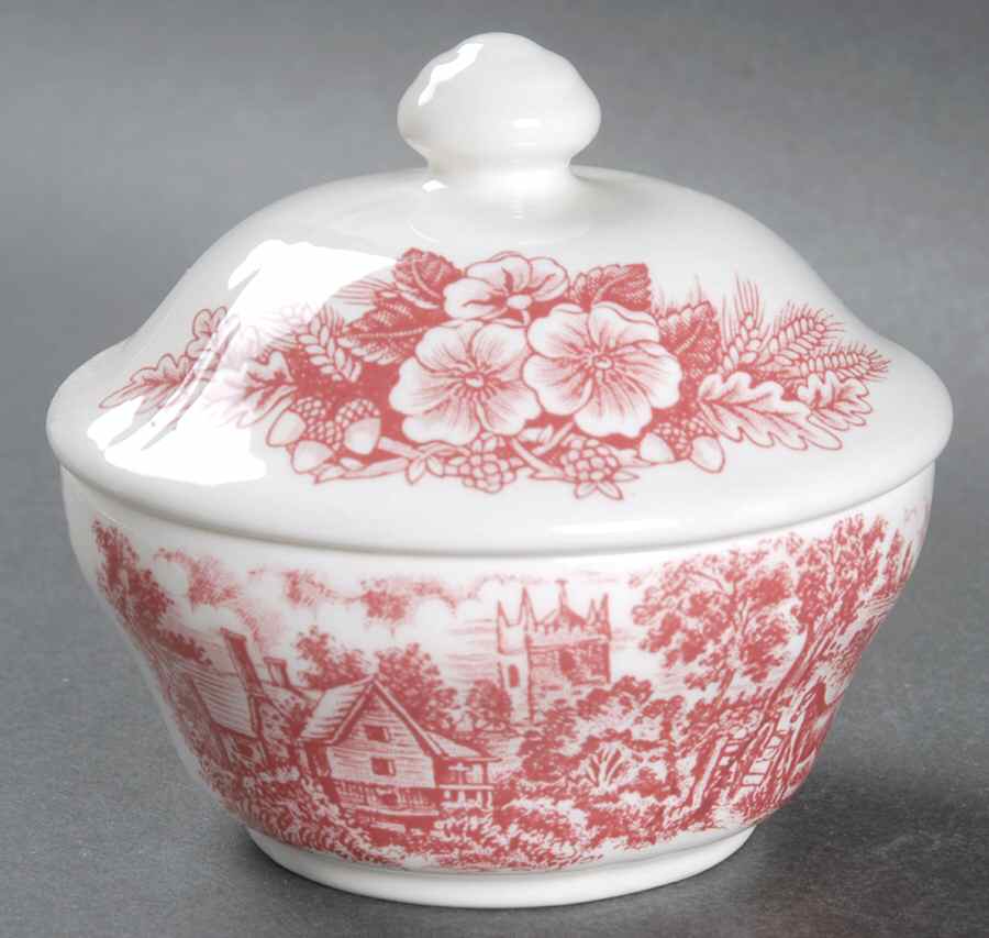 The Constable Series Red Sugar Bowl & Lid by Broadhurst-1
