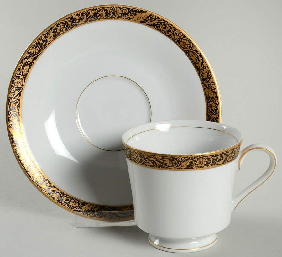 Antique Gold Footed Cup & Saucer Set by Bristol (Japan)-1