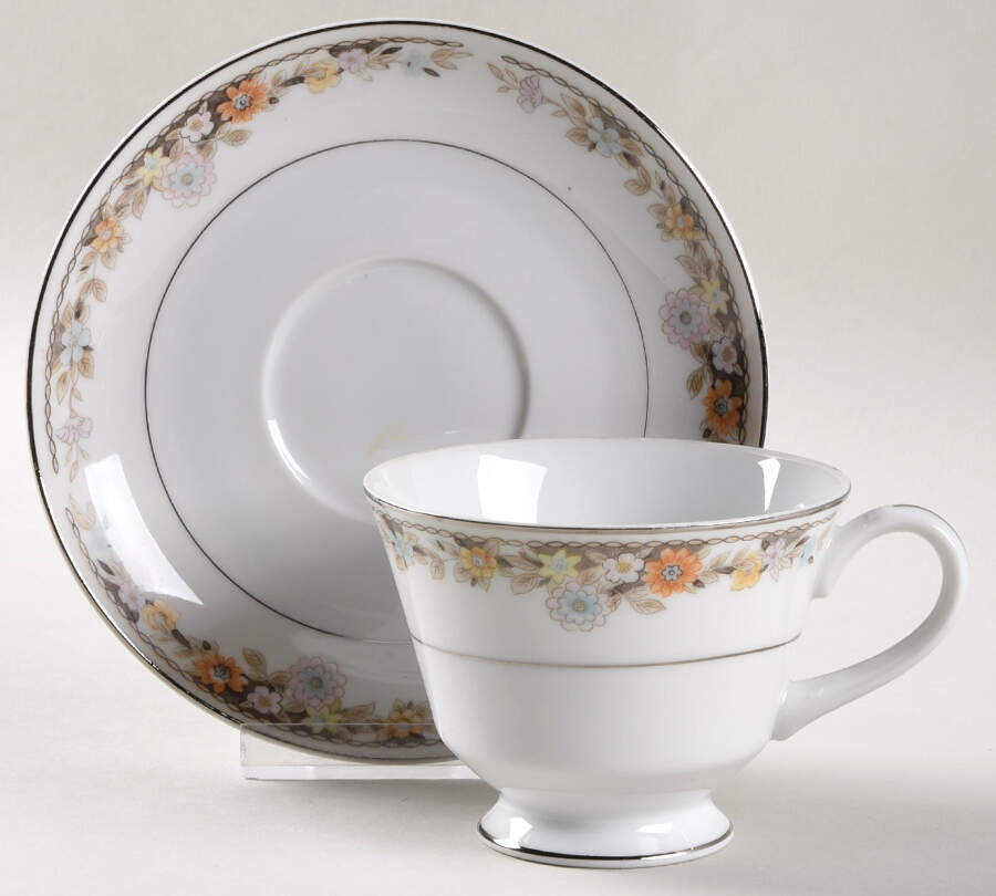 Debonair Footed Cup & Saucer Set by Bristol (Japan)-1