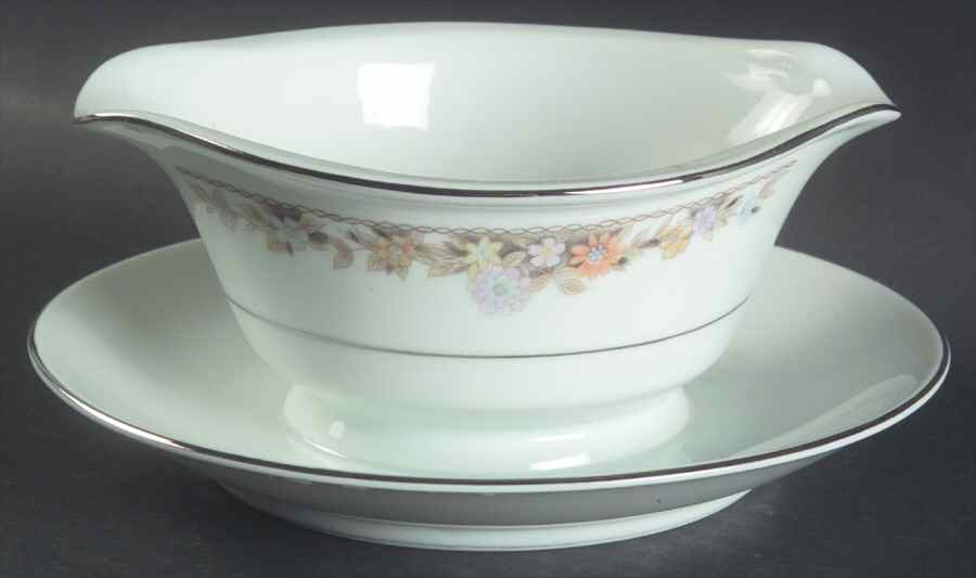 Debonair Gravy Boat with Attached Underplate by Bristol (Japan)-1
