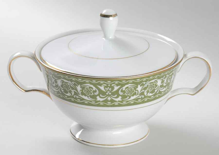 Spanish Scroll Sugar Bowl & Lid by Bristol (Japan)-1