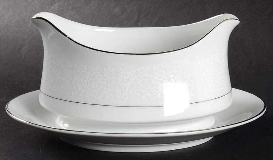 Winter Lace Gravy Boat with Attached Underplate by Brookwood-1