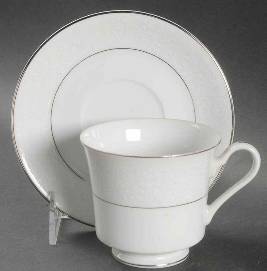 Winter Lace Footed Cup & Saucer Set by Brookwood-1