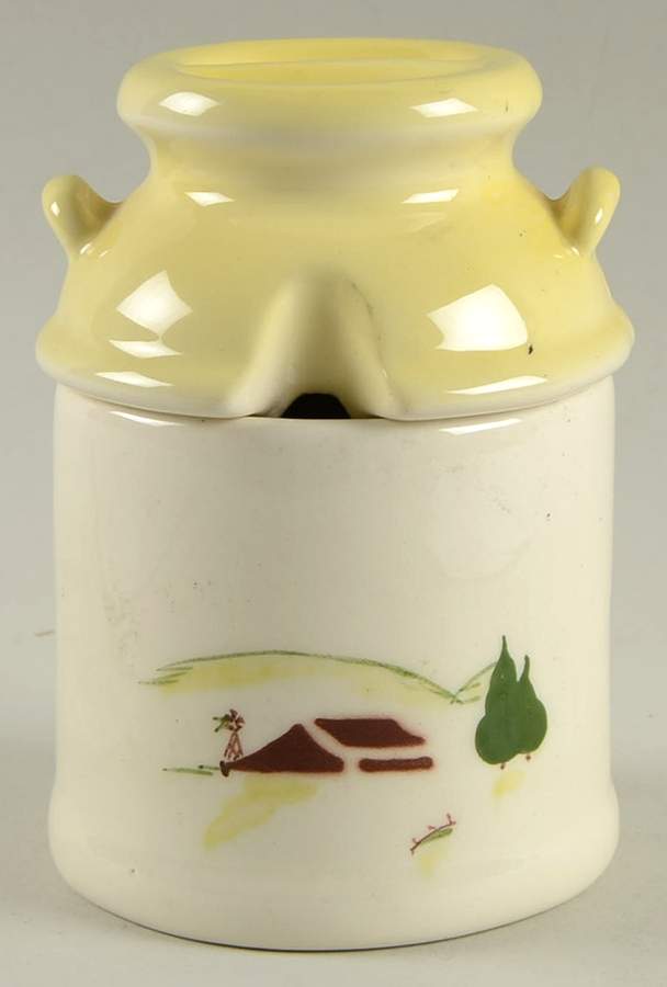 Harvest (Yellow Trim) Mustard Jar & Lid by Brock-1