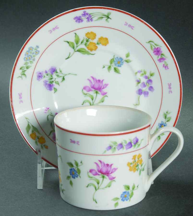 Floral Fantasy Flat Cup & Saucer Set by Georges Briard-1