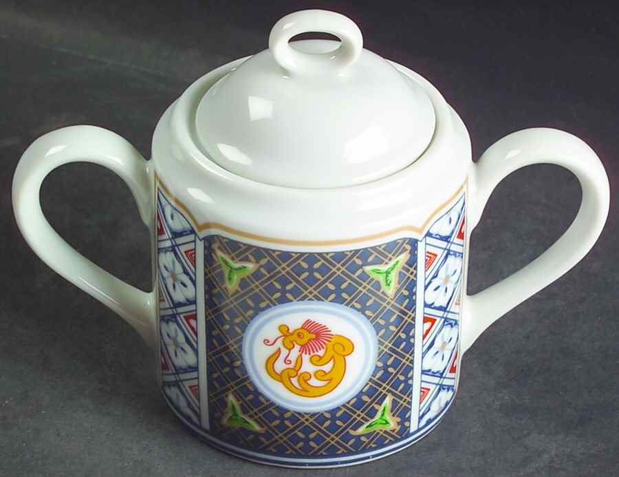 Grand Kabuki Sugar Bowl & Lid by Georges Briard-1