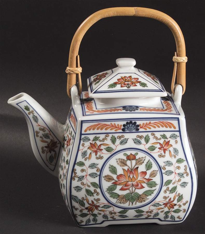 Imari Blossoms Teapot & Lid with Removable Top Handle by Georges Briard-1