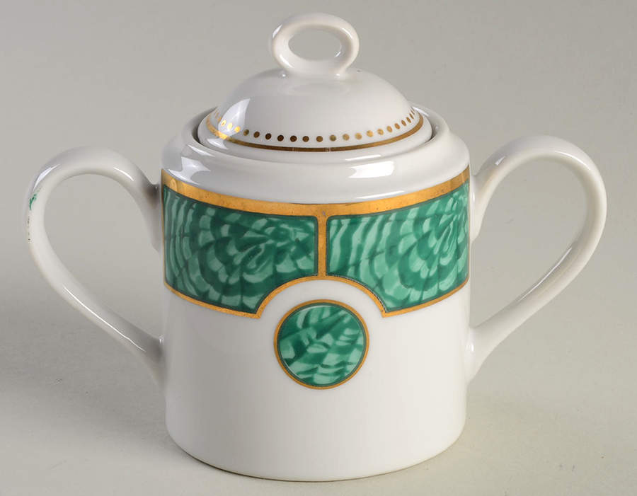 Imperial Malachite Sugar Bowl & Lid by Georges Briard-1