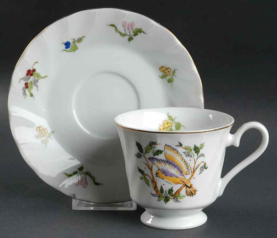 Woodland Melody Footed Cup & Saucer Set by Georges Briard-1