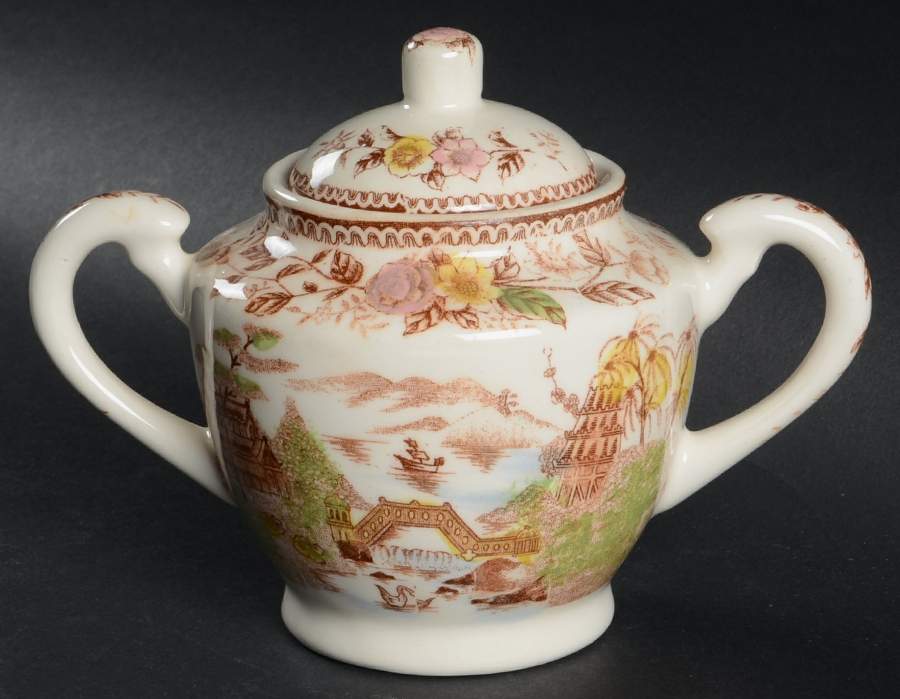 Oriental Gardens Sugar Bowl & Lid by Brown & Ritchie-1