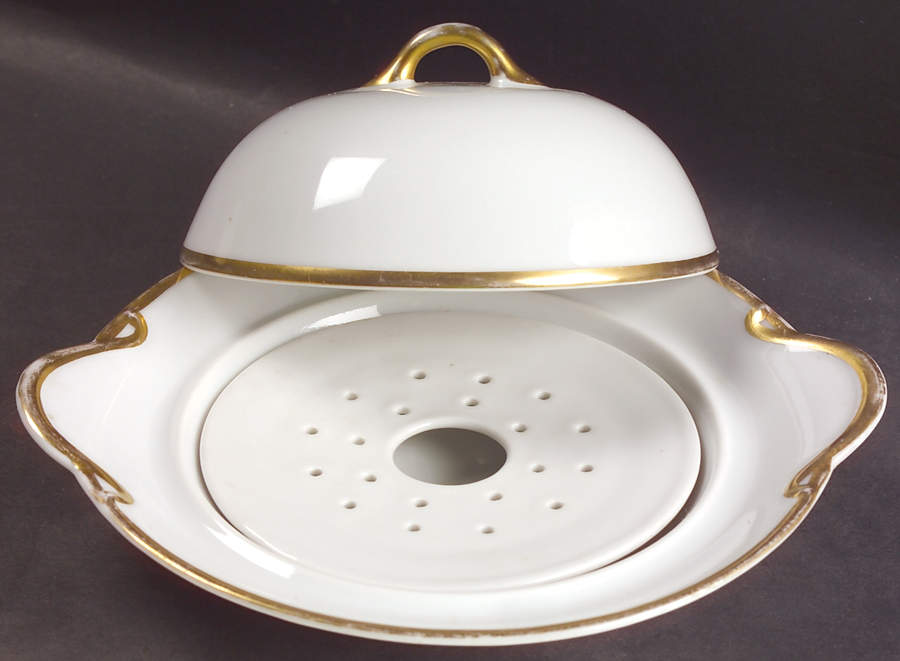 11545 Round Covered Butter with Strainer by Bassett-1