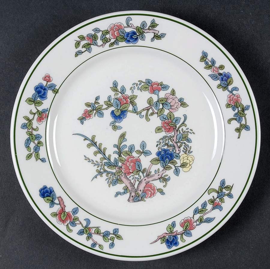 Mandalay (Green Rings) Dessert/Pie Plate by Buffalo Pottery-1