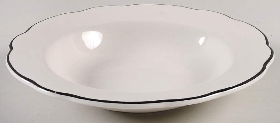Manhattan Black Large Rim Soup Bowl by Buffalo Pottery-1