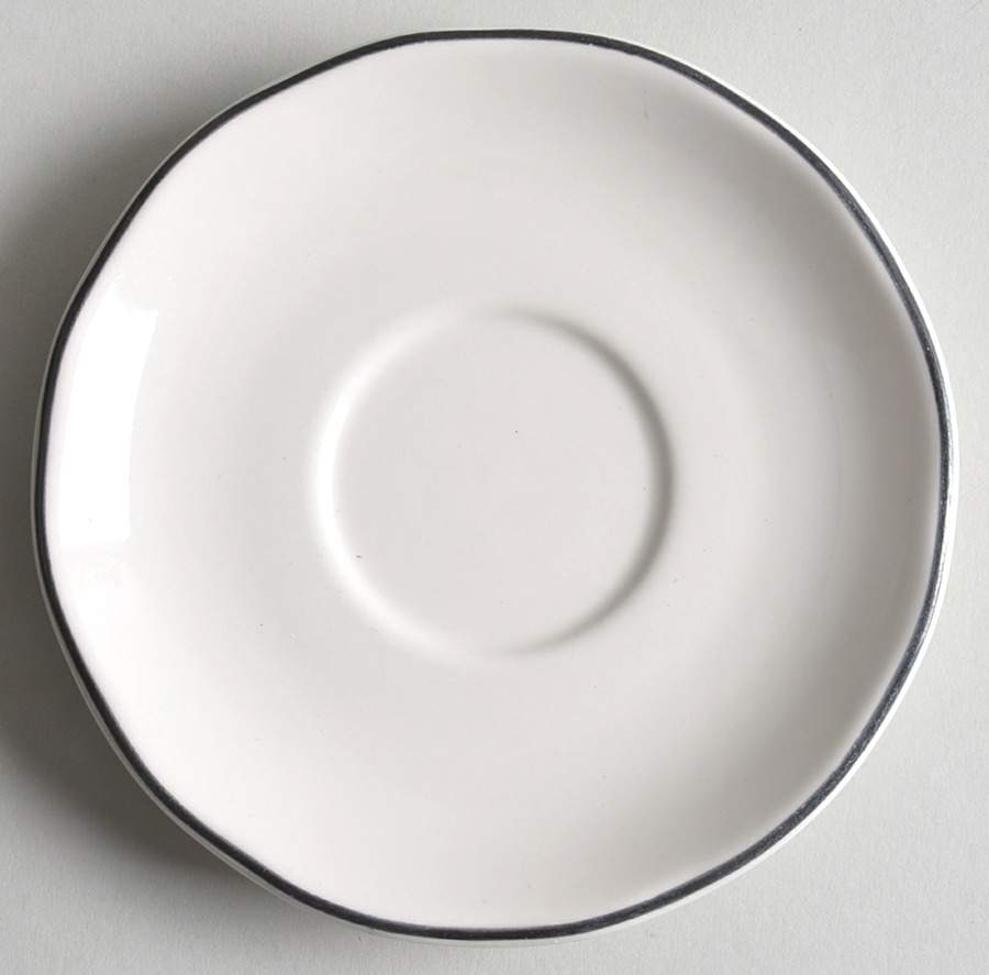 Manhattan Black Saucer by Buffalo Pottery-1