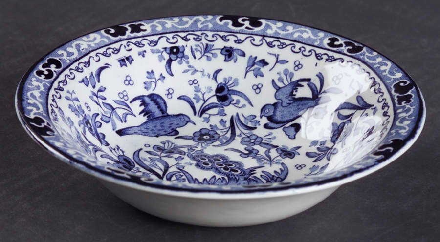 Blue Bird-Regal Peacock Coupe Cereal Bowl by Burgess & Leigh-1