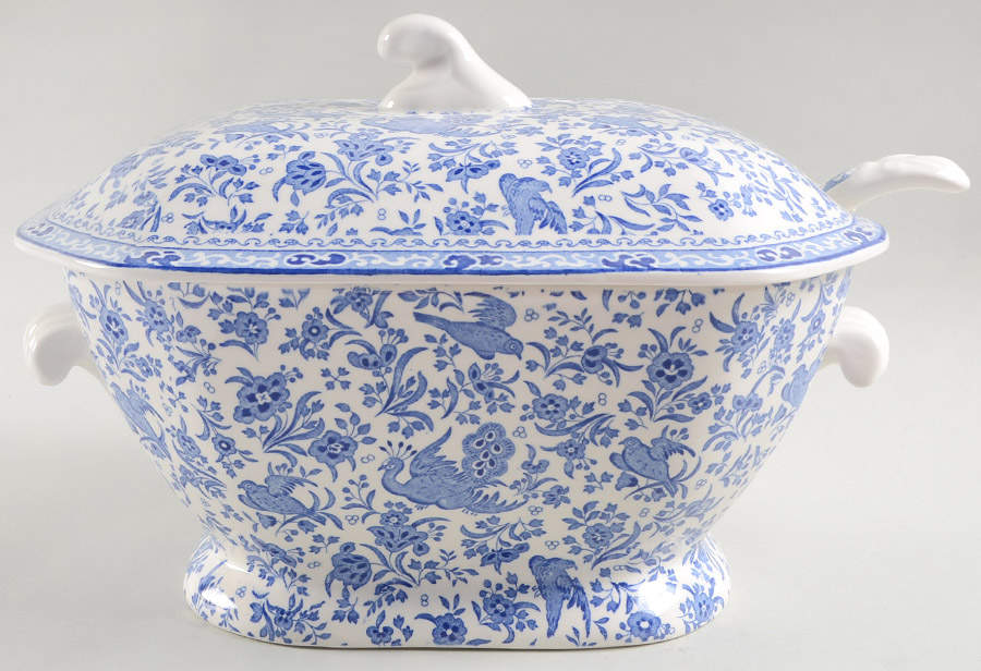 Blue Bird-Regal Peacock Tureen &  Lid by Burgess & Leigh-1