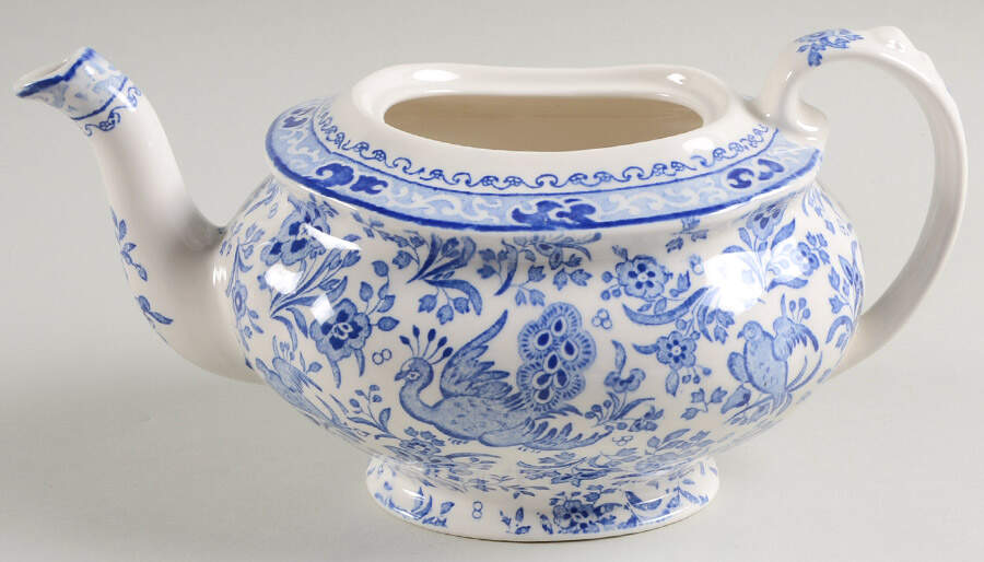 Blue Bird-Regal Peacock Teapot No Lid by Burgess & Leigh-1