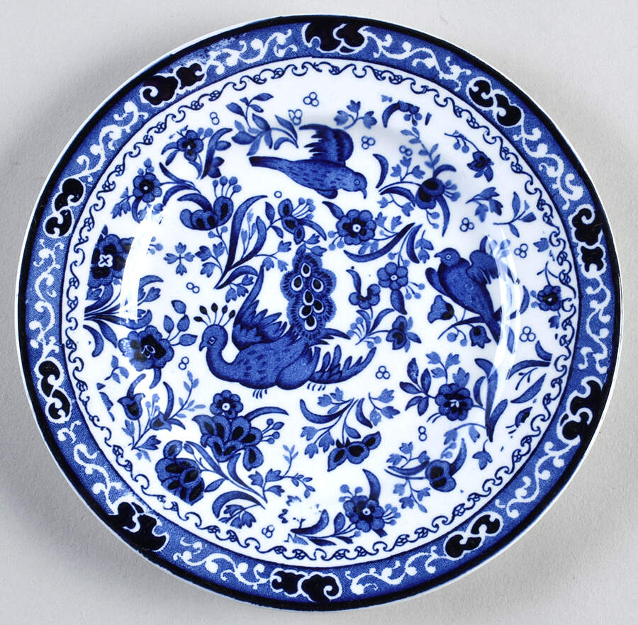 Blue Bird-Regal Peacock Salad Plate by Burgess & Leigh-1