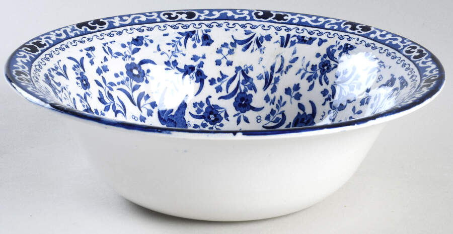 Blue Bird-Regal Peacock 8" Round Vegetable Bowl by Burgess & Leigh-1