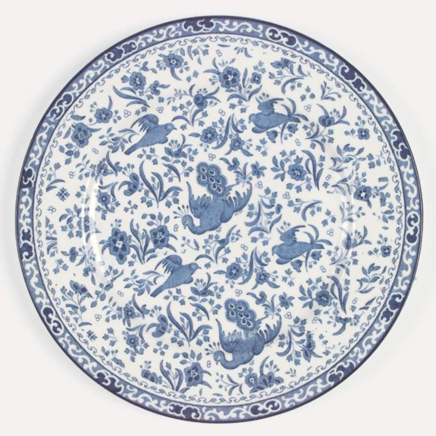 Blue Bird-Regal Peacock Dinner Plate by Burgess & Leigh-1