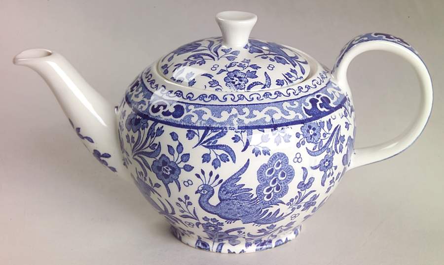 Blue Bird-Regal Peacock Mini Teapot & Lid by Burgess & Leigh-1