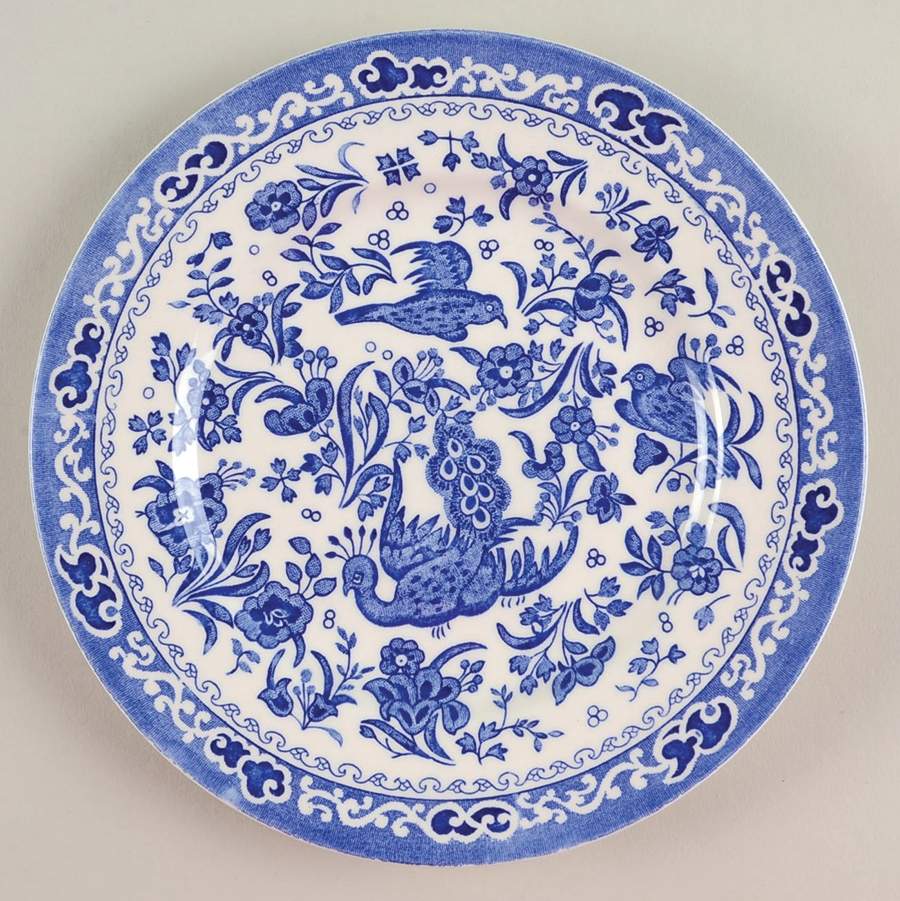 Blue Bird-Regal Peacock Salad Plate by Burgess & Leigh-1