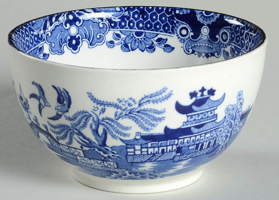 Willow Blue (Gold Trim) Cranberry Bowl by Burgess & Leigh-1