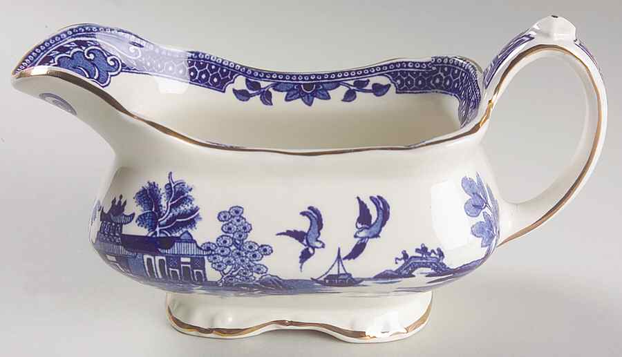 Willow Blue (Gold Trim) Gravy Boat by Burgess & Leigh-1