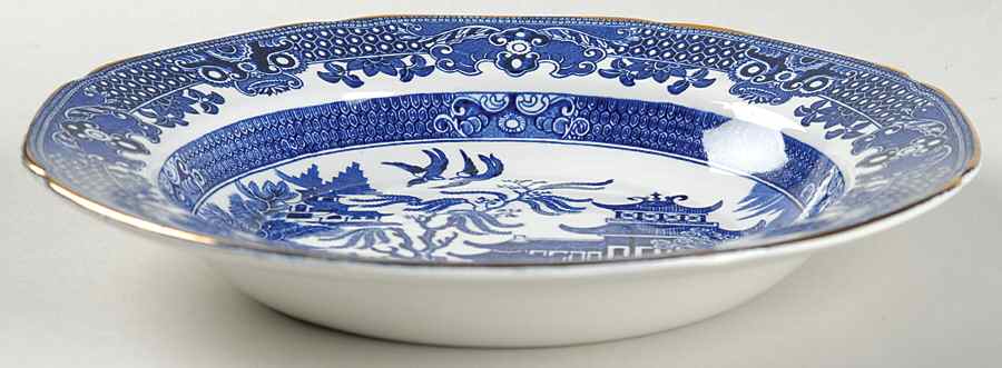 Willow Blue (Gold Trim) Rim Soup Bowl by Burgess & Leigh-1