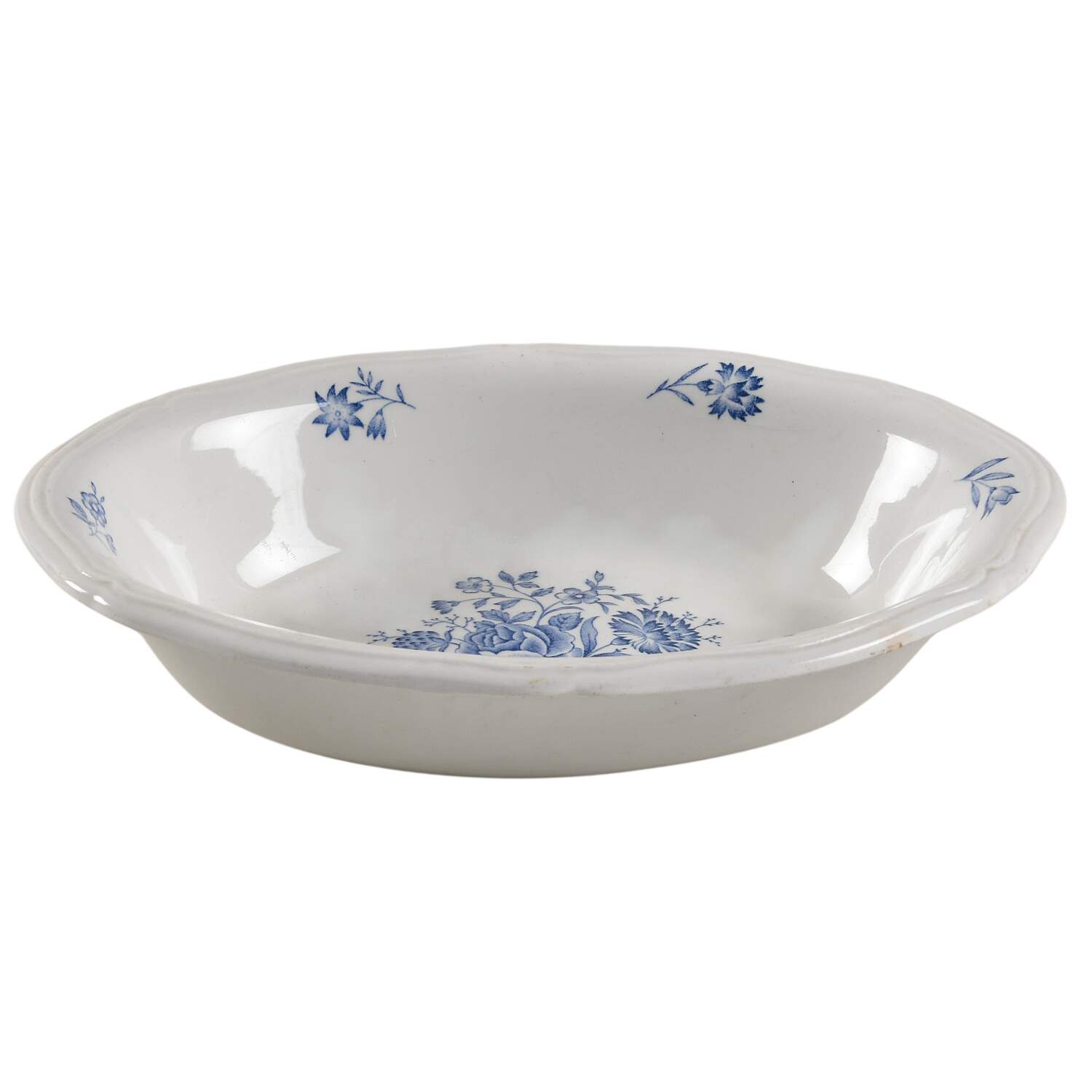 Bouquet Blue 9" Oval Vegetable Bowl by Burgess & Leigh-1