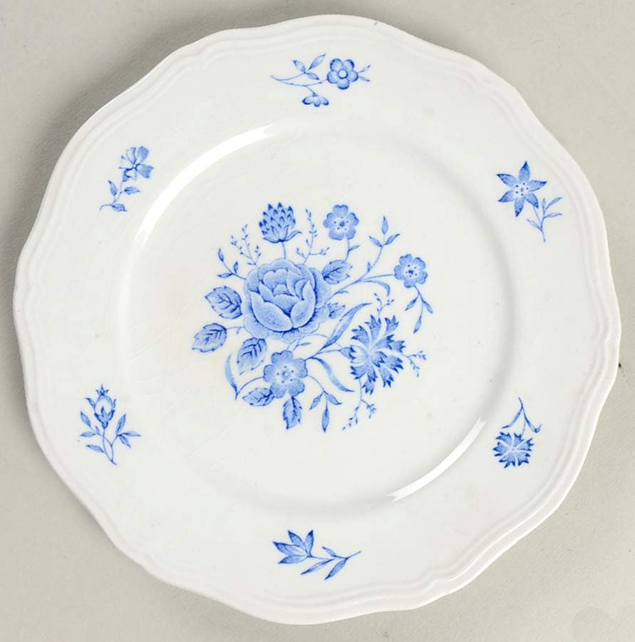 Bouquet Blue Bread & Butter Plate by Burgess & Leigh-1