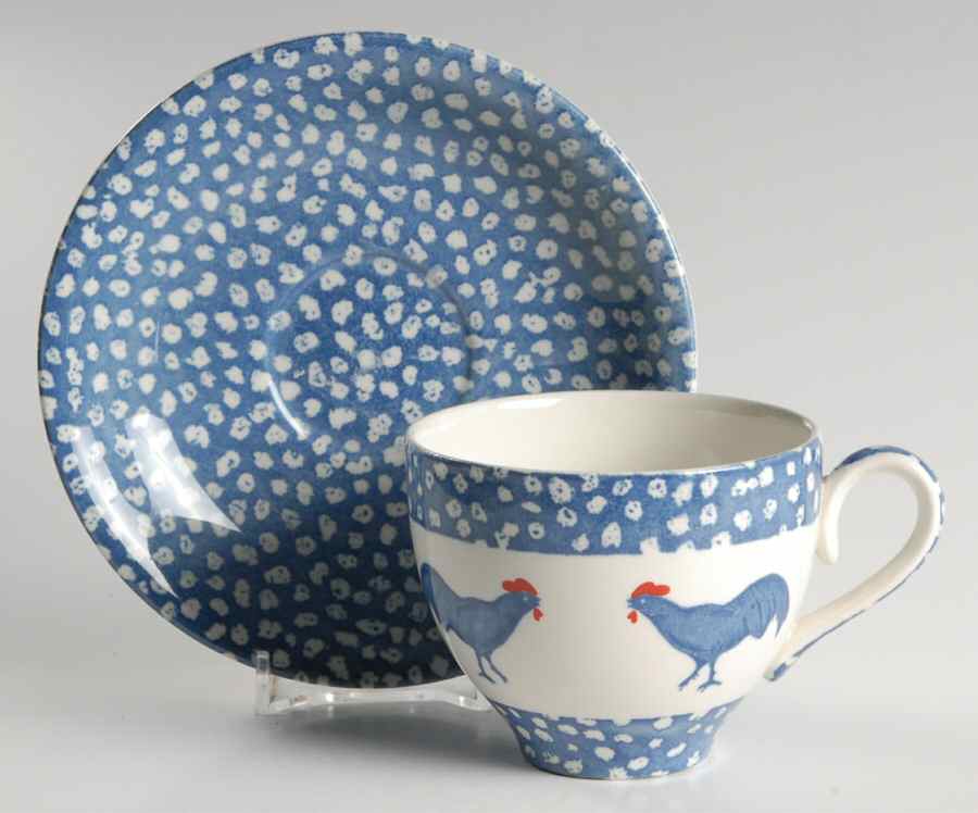 Chanticleer Flat Cup & Saucer Set by Burgess & Leigh-1