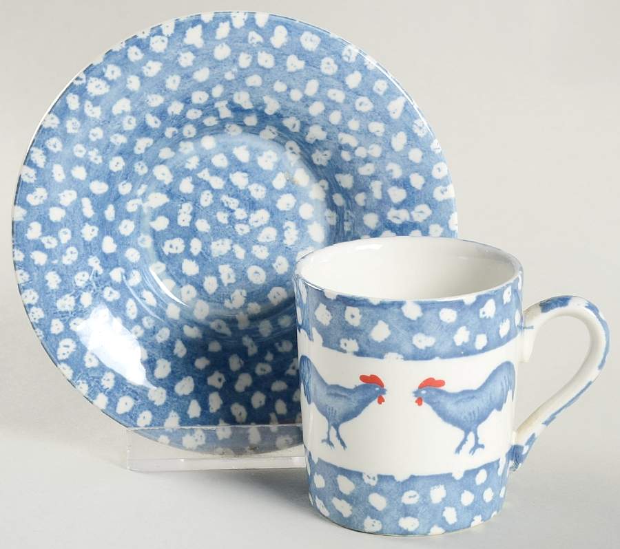 Chanticleer Flat Demitasse Cup & Saucer Set by Burgess & Leigh-1