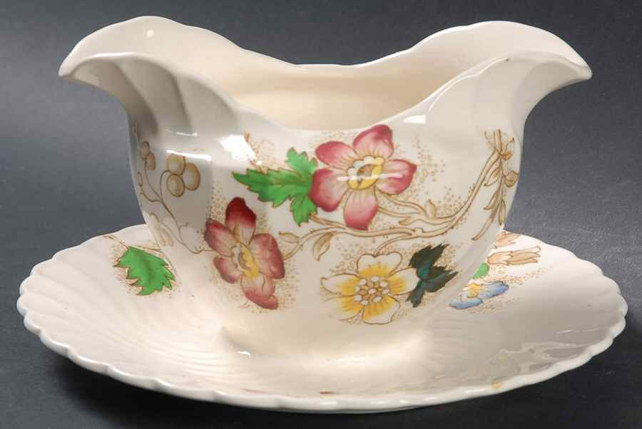 Dorchester Gravy Boat with Attached Underplate by Burgess & Leigh-1
