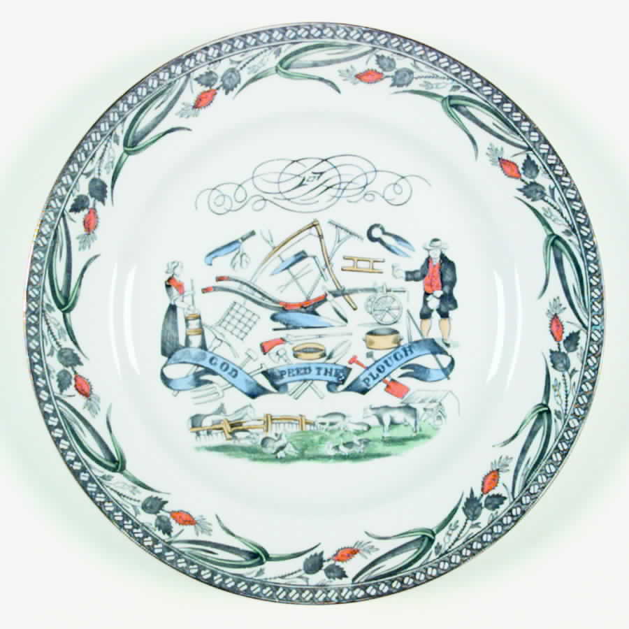 Farmers Arms (Gold Trim) Luncheon Plate by Burgess & Leigh-1
