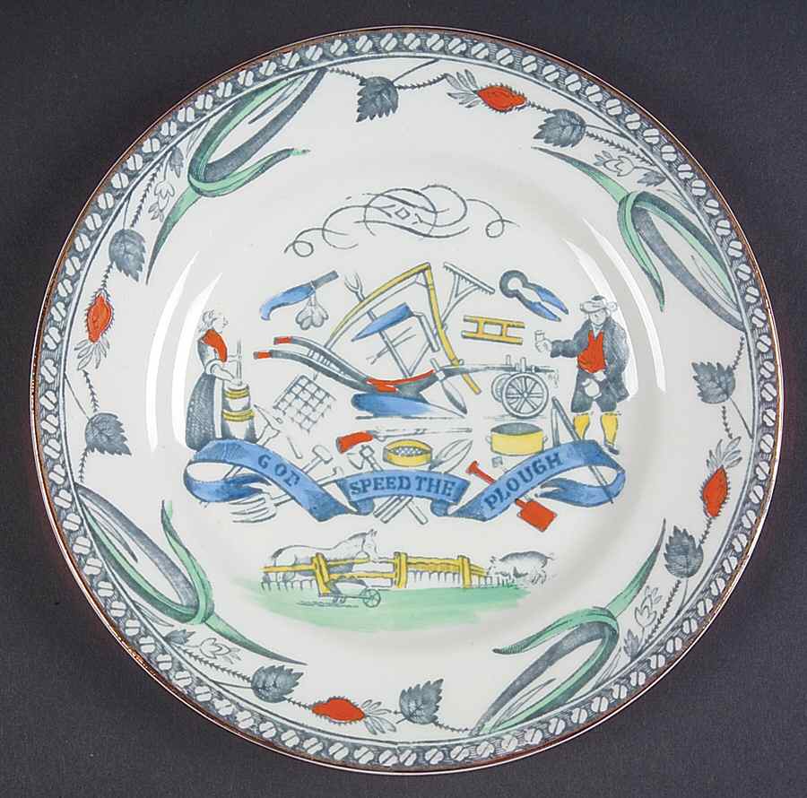 Farmers Arms (Gold Trim) Bread & Butter Plate by Burgess & Leigh-1