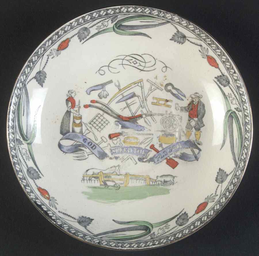 Farmers Arms (Gold Trim) Saucer by Burgess & Leigh-1