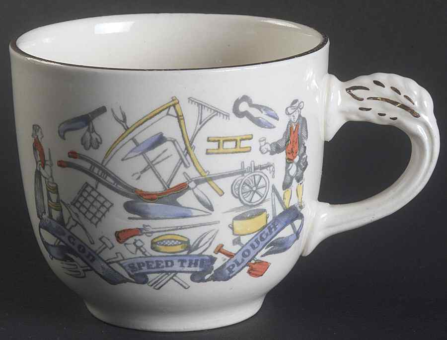 Farmers Arms (Gold Trim) Flat Cup by Burgess & Leigh-1