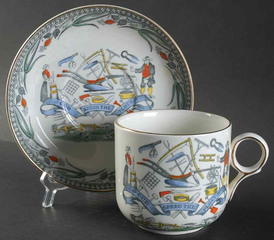 Farmers Arms (Gold Trim) Jumbo Cup & Saucer Set by Burgess & Leigh-1
