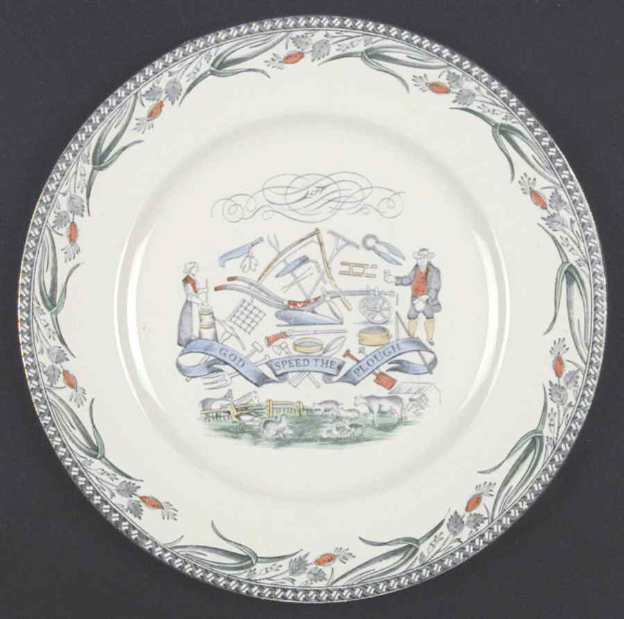 Farmers Arms (Gold Trim) Dinner Plate by Burgess & Leigh-1